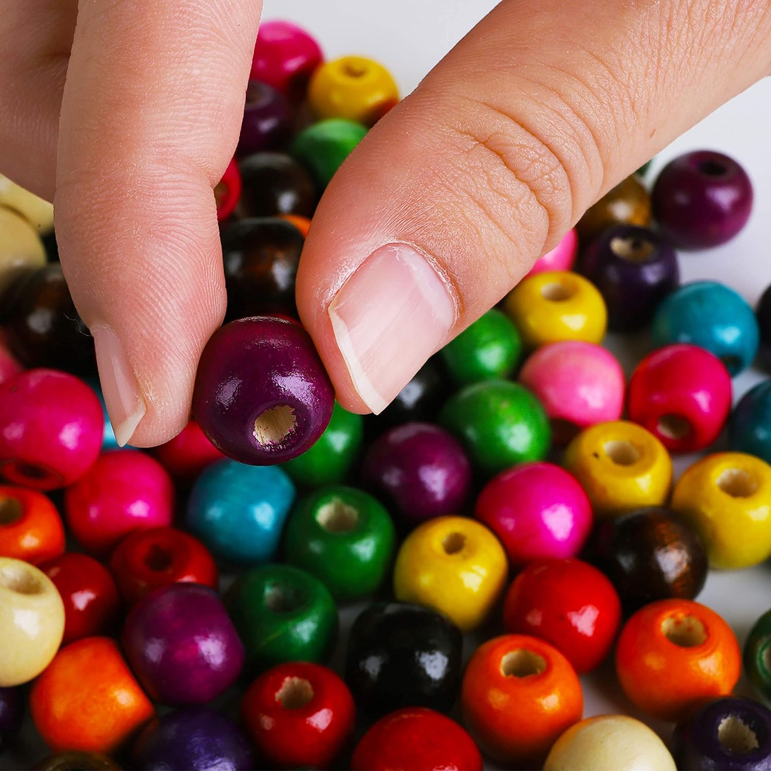 DIY Crafts Multi Colour Wooden Beads for Jewellery Making & Craft Projects 3