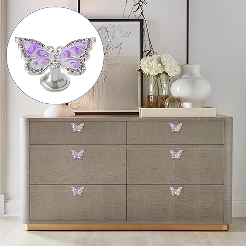Miniatura 4 de Pomos de mariposa para gabinete, 6 pomos de mariposa de un solo agujero, tiradores decorativos para puerta, gabinete, cajón, armario, muebles,