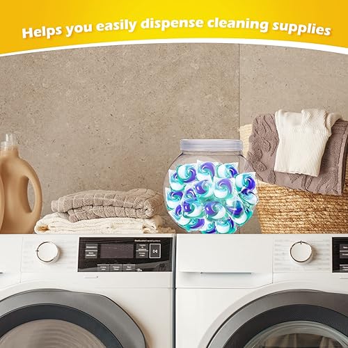 Miniatura 6 de Sunnyray 8 tarros de plástico para dulces de 51 onzas con tapas, tarros de plástico para dulces bufé, platos transparentes para dulces con tapas,