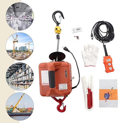 Miniatura 2 de Torno eléctrico 3 en 1 del alzamiento de 1100 libras, elevación eléctrica de la altura de elevación de 25 pies de potencia eléctrica portátil de 110