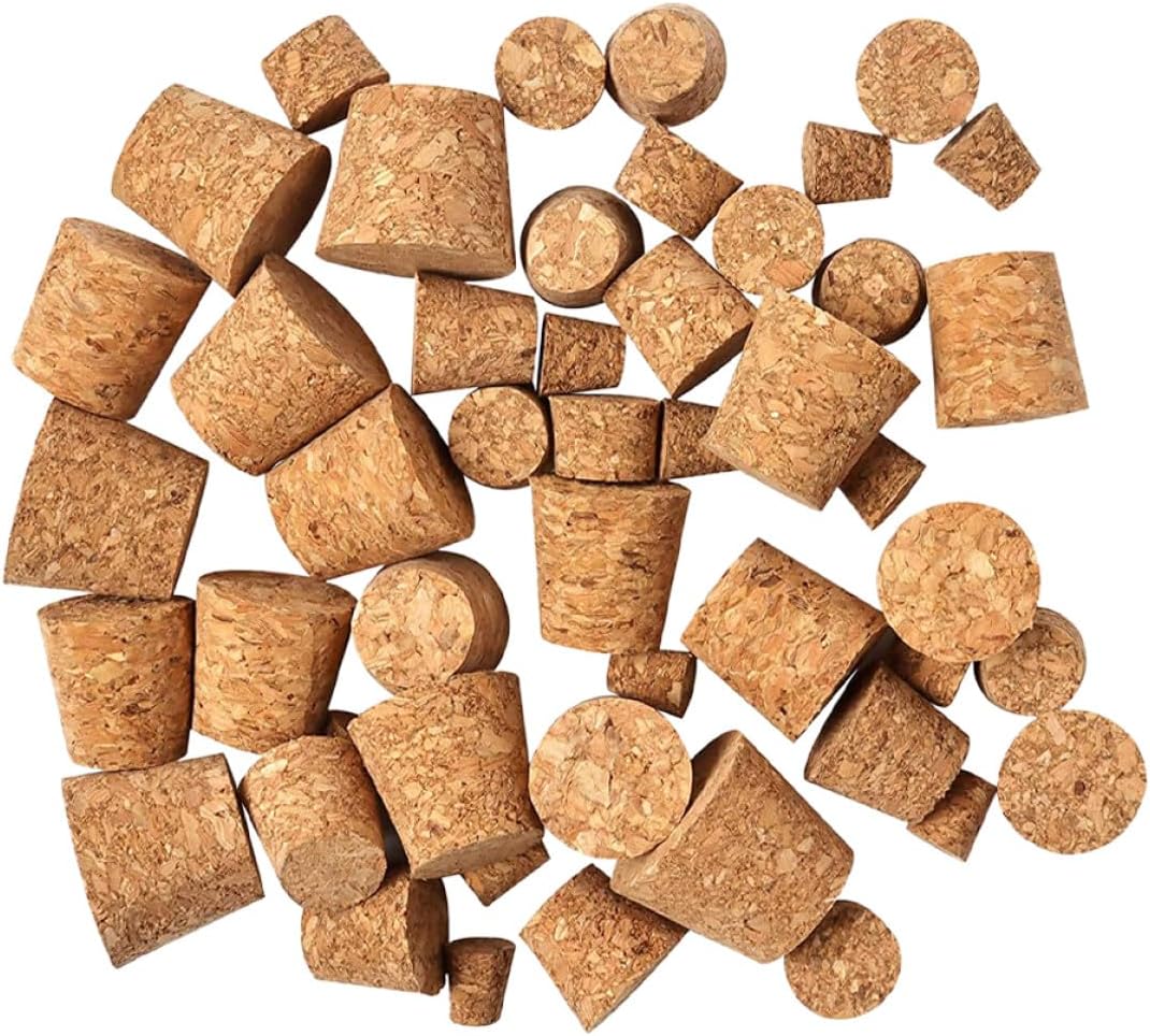 VANZACK 100pcs Wine Bottle Cork Stoppers Glass Bottle Seal Covers Multi-size Sturdy Cork Plugs for Bar and Home Use