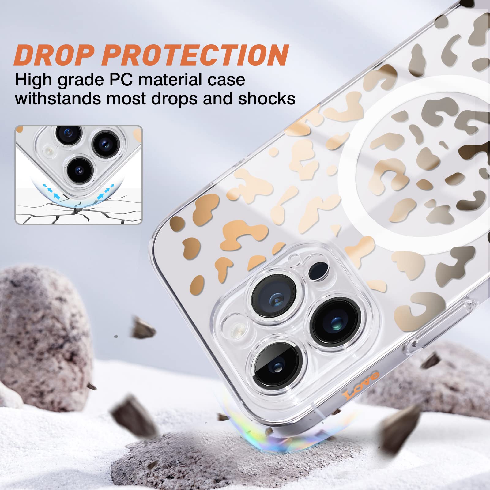 Newseego Custodia Magnetica Quadrata Per IPhone 14 Pro Max: Silicone Morbido Con Protezione Fotocamera - Blu