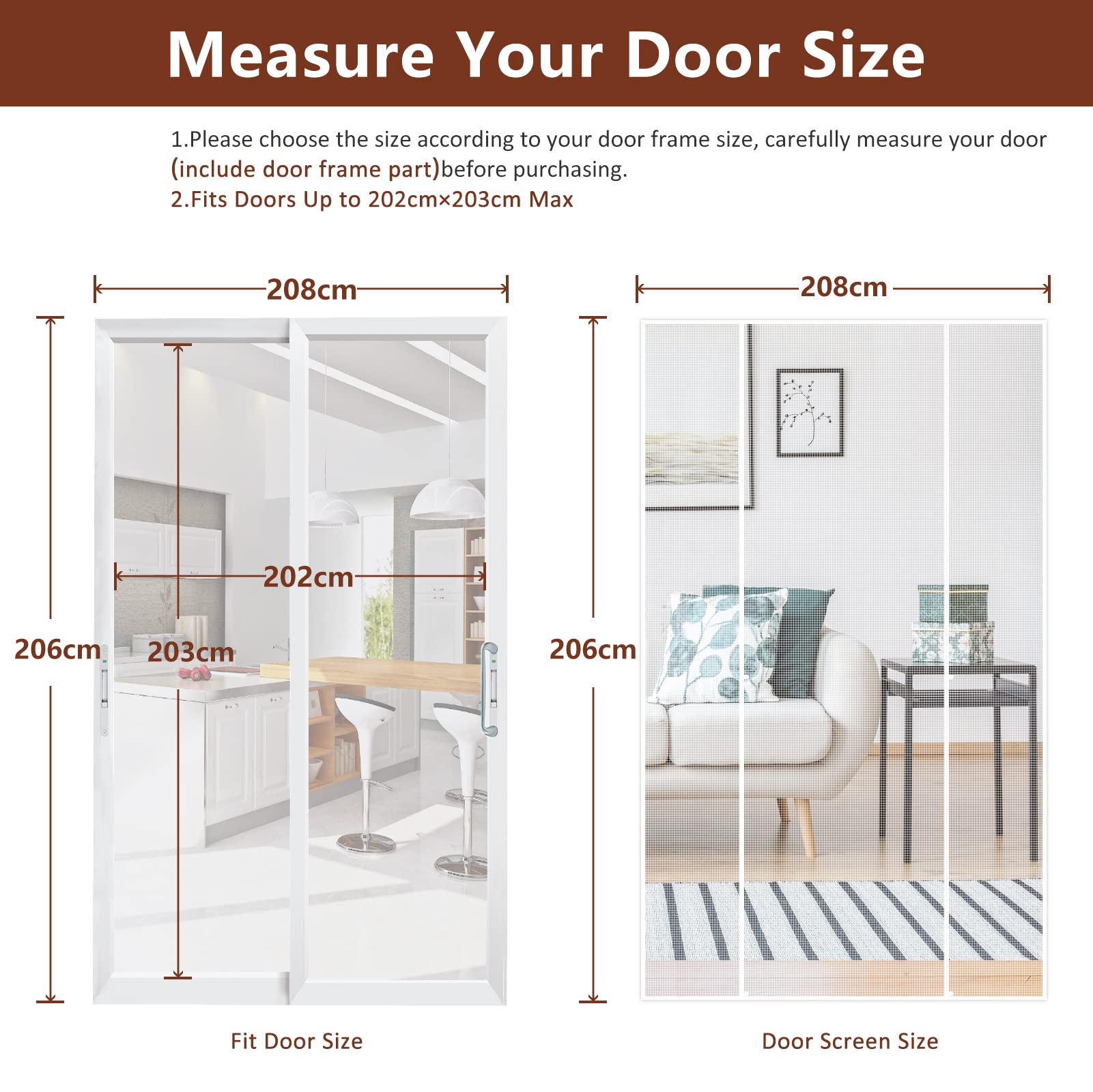 Yotache Fly Screen Door 208 x 206 cm - Image 2