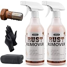 Rust Remover Spray for Metal, 34 fl oz, Upgraded Metal Cleaner, Highly Concentrated Rust Remover for Metal, Iron Out Rust Stain Remover, Fast-Acting Rust Remover for Automotive Parts, Tools, Chains