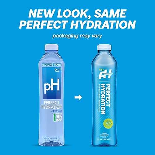 Miniatura 3 de Perfect Hydration Agua potable alcalina de pH 9.5+, fabricada en los Estados Unidos, botella de 1 litro, caja de 12