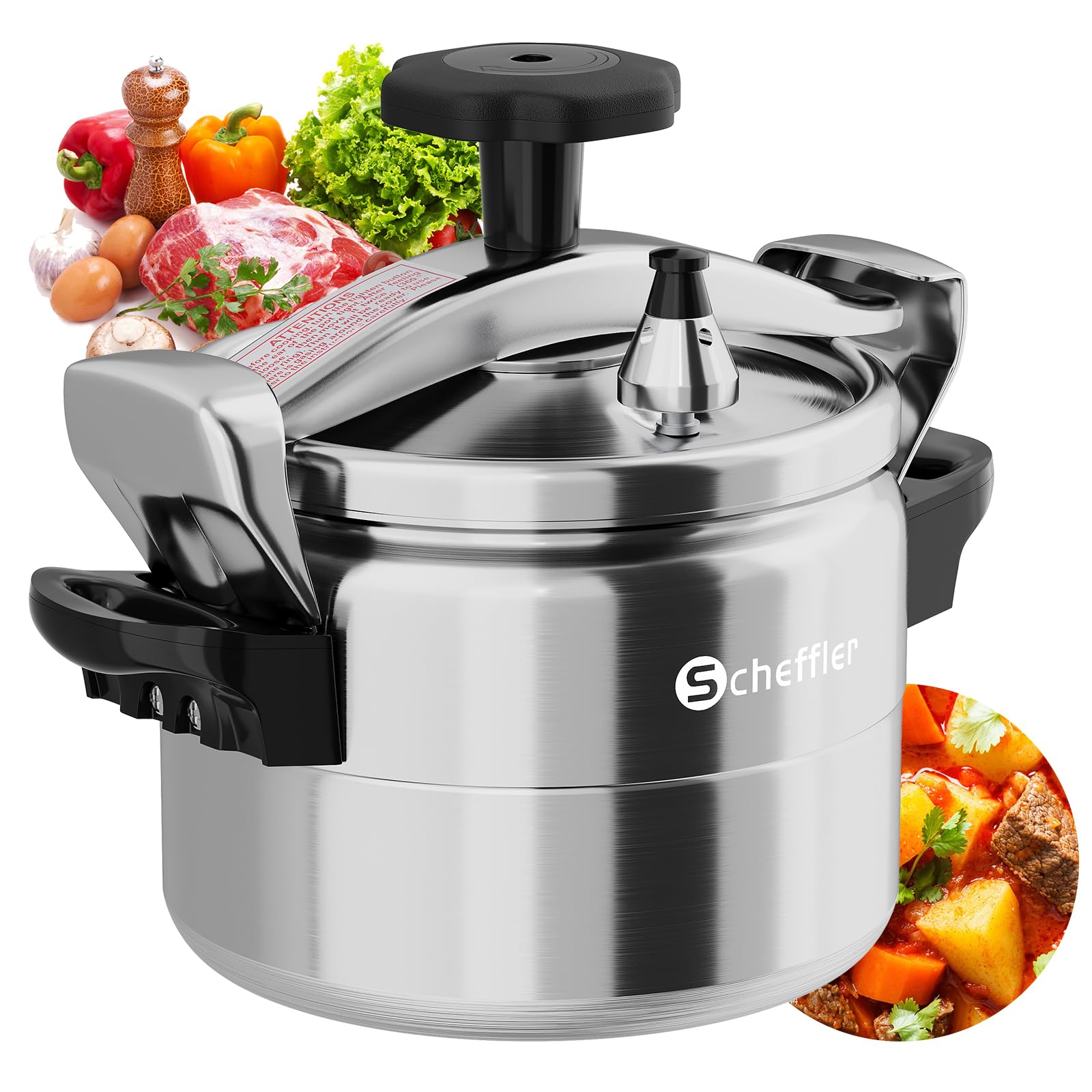 Pressure Cooker Für Induktion - 22 Liter Schnellkochtopf Mit Digitalmanometer & Sicherheitssystem - Ideal Zum Einmachen Und Kochen