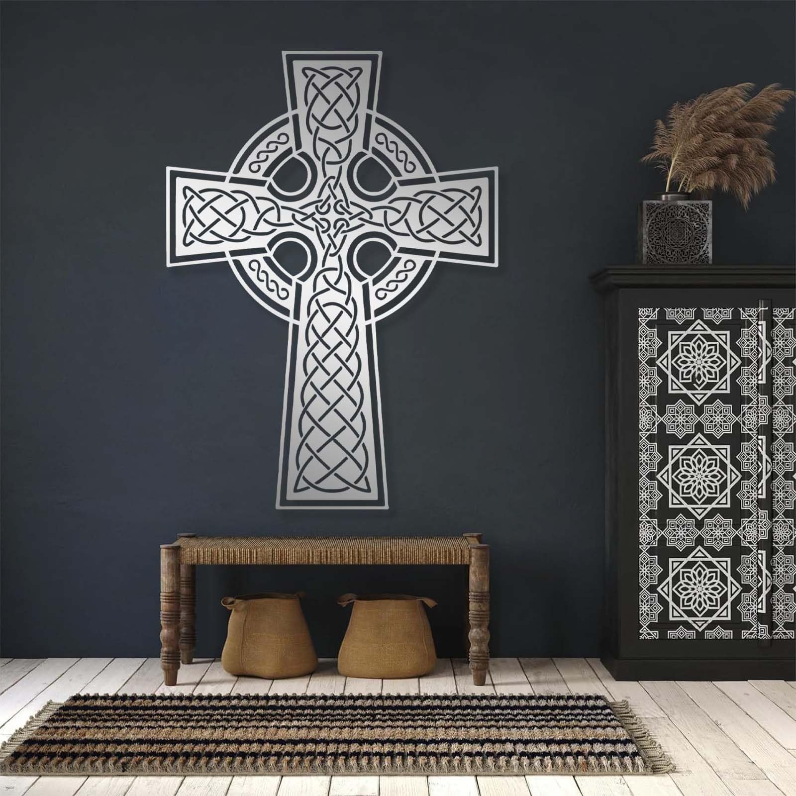 Décoration Murale en métal, nœud décoratif, à Suspendre, Art de bénédiction Irlandaise, Panneaux, décoration intérieure (doré, 121 x 88 cm)