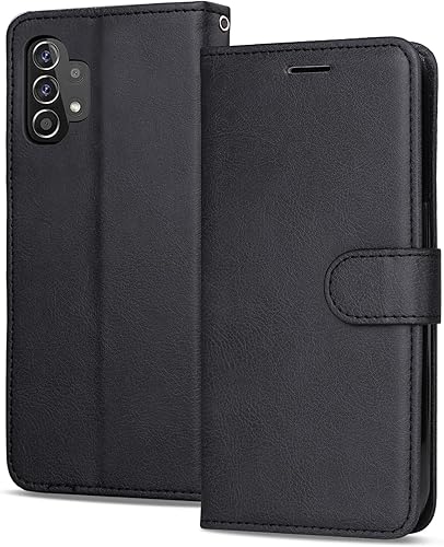 Miniatura 1 de KKEIKO Funda para Galaxy A32 5G, piel sintética tipo cartera para Samsung Galaxy A32 5G, funda protectora magnética con carcasa interior de TPU a