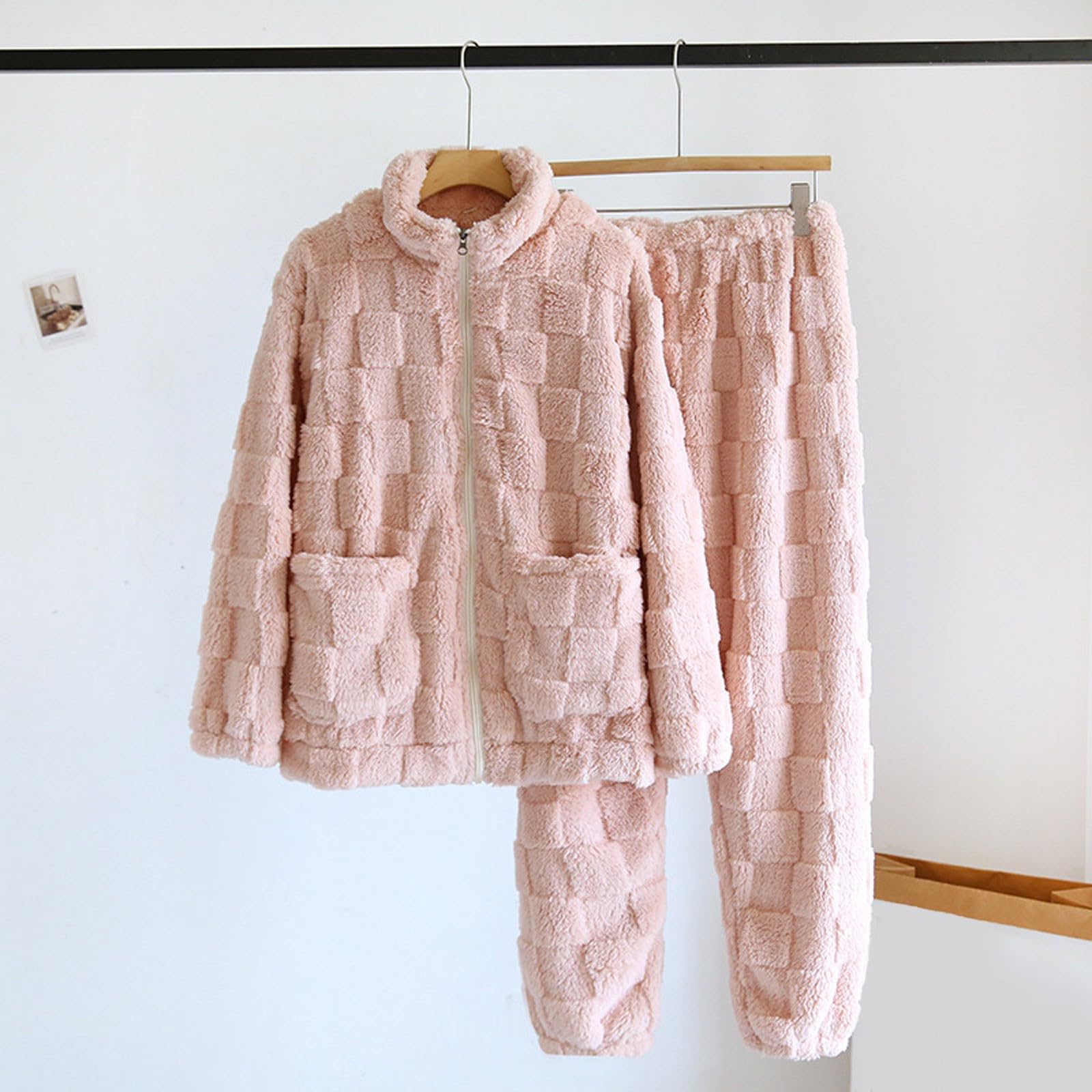 Conjunto genérico de pijama para mujer, franela, otoño, invierno, camisón de noche, ropa de casa, traje de diseño, elegante a juego