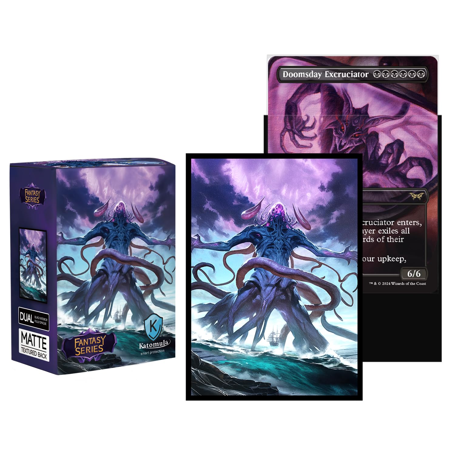 Katomula 100 MTG Card Sleeves with 100 Inner Sleeve, Textured Back Art  Sleeves, Fit Standard Size Cards