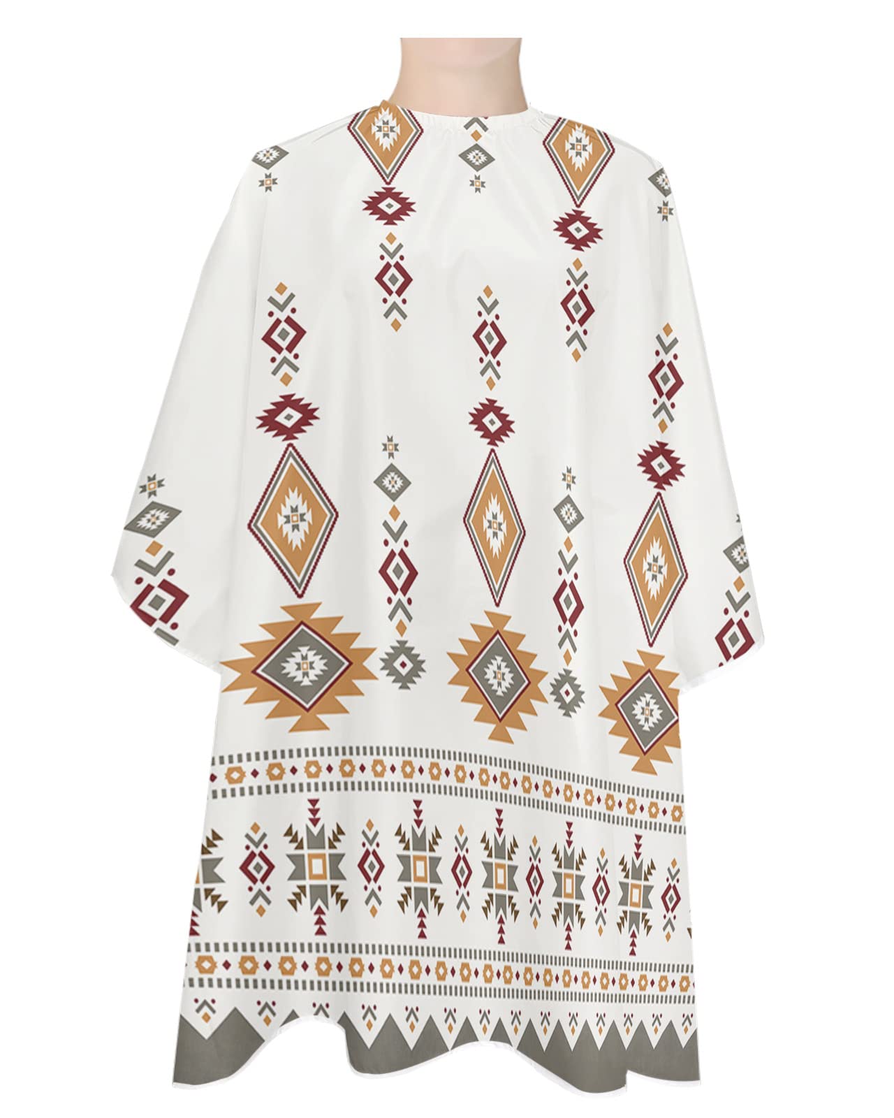 Geometric Southwest Barber Cape - Salon Hair Cutting Cape for Women,Men,Kids,Adults,Chic Boho Native American Tribal Haircut Cape with Elastic Neckline Hairdressing Stylist Cape Gown Accessories