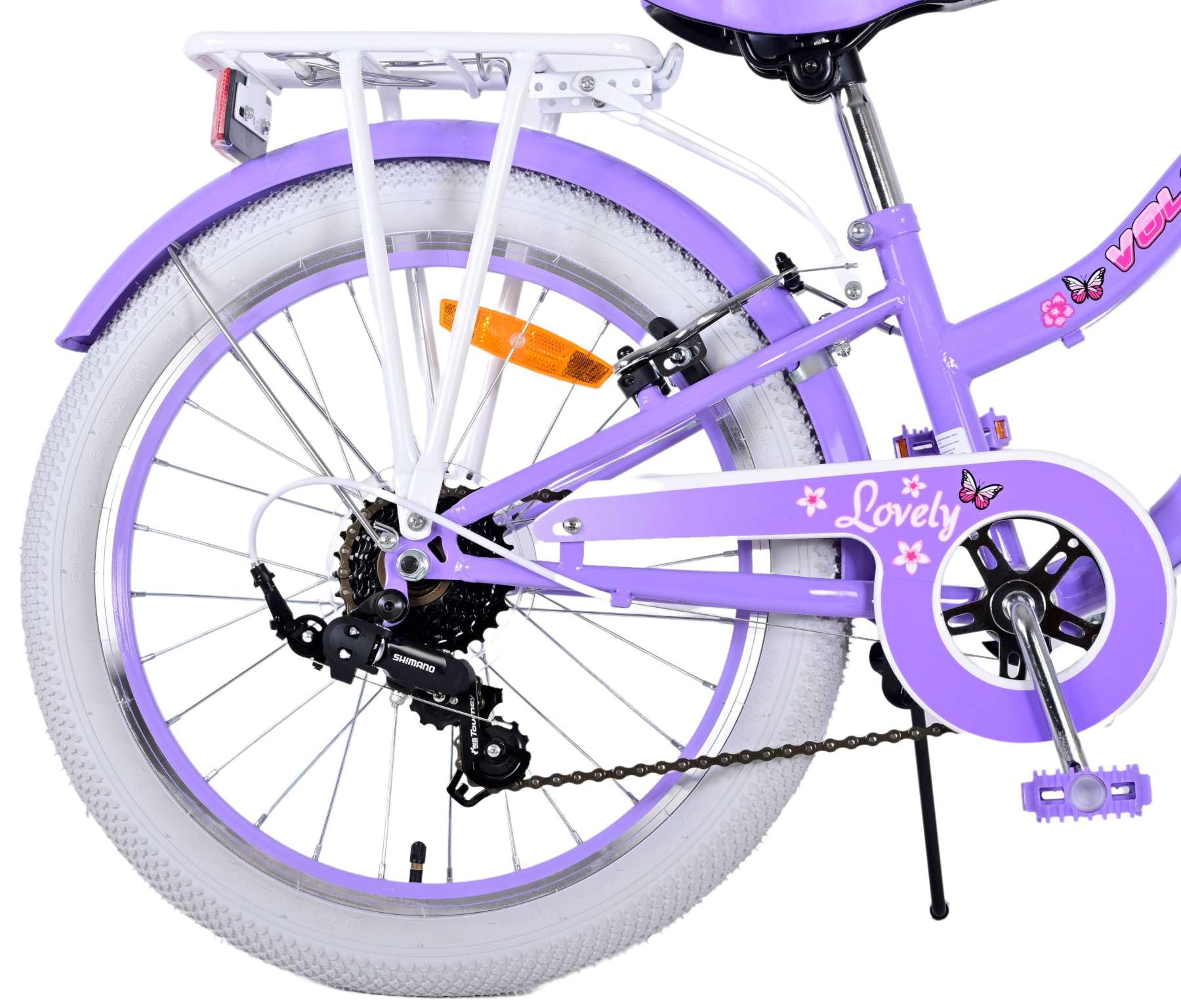 Bicicletta per bambine 20 pollici 6-8 anni cambio Shimano 7 marce cestino portapacchi fuxia