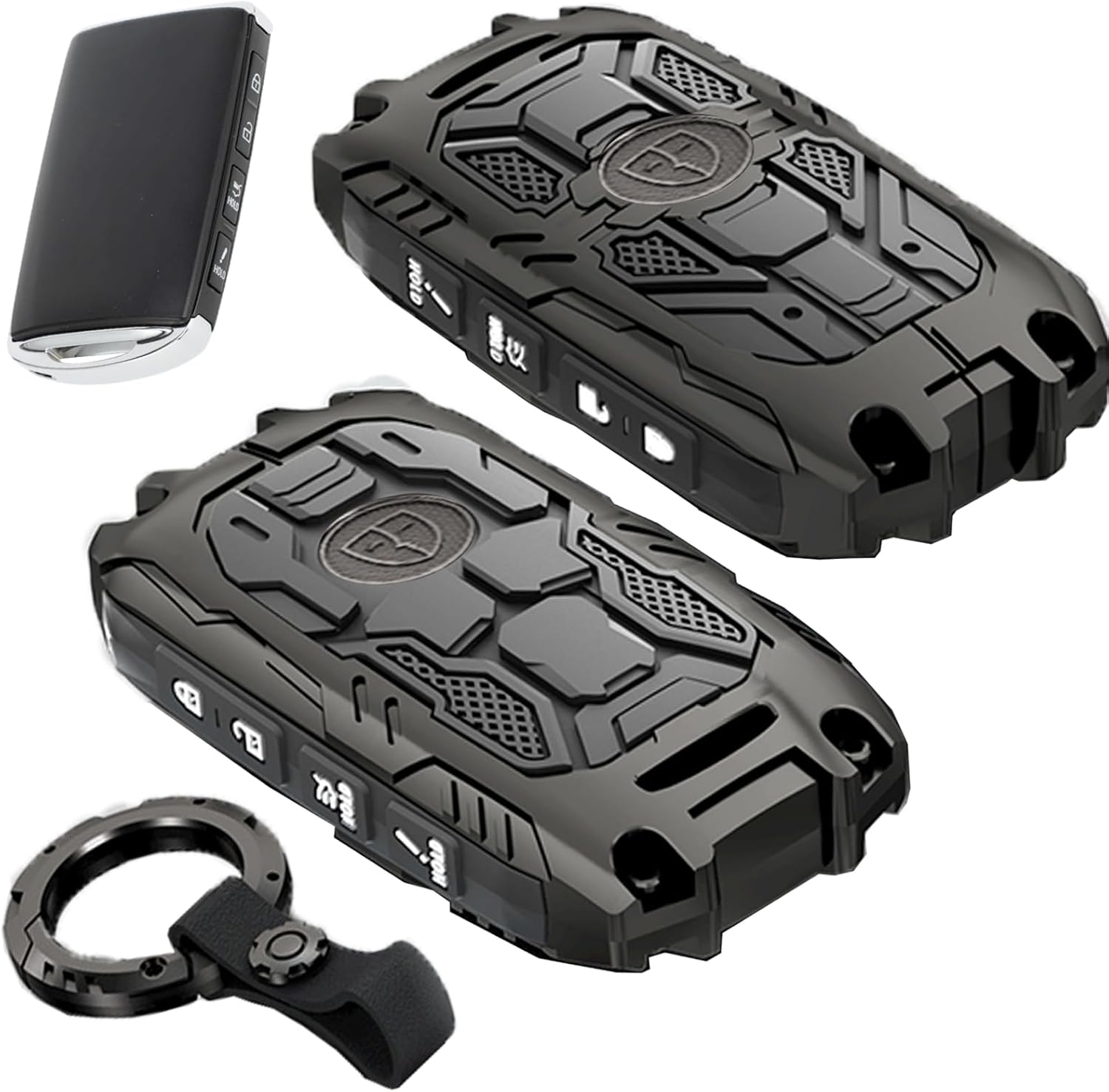 Heavy Metal Key Fob Cover for Mazda Compatible with 2026 2025-2019 Mazda CX-5 CX-30 CX-50 CX70 CX90 3 6 CX-9 MX-5 Miata (Black)