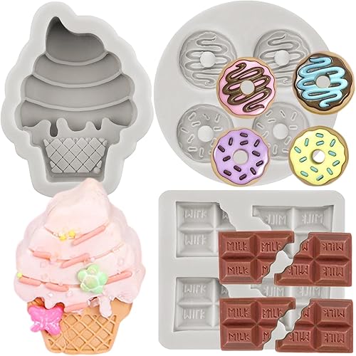 Miniatura 10 de MINFEIDMS Moldes de silicona para conos de helado, molde para fondant, molde de piruleta para decoración de tartas, decoración de cupcakes, pasta de