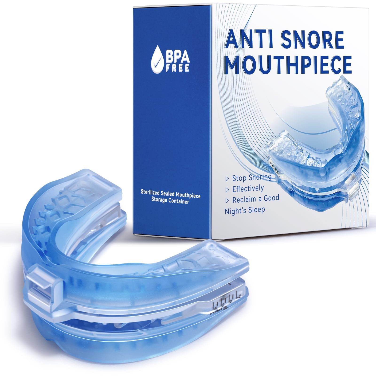 Anti Snoring Devices, Snoring Solution for Men and Women, Anti-Snoring Devices Suitable for All Mouth Shapes. Professional & Reusable Anti Snoring Mouthpiece