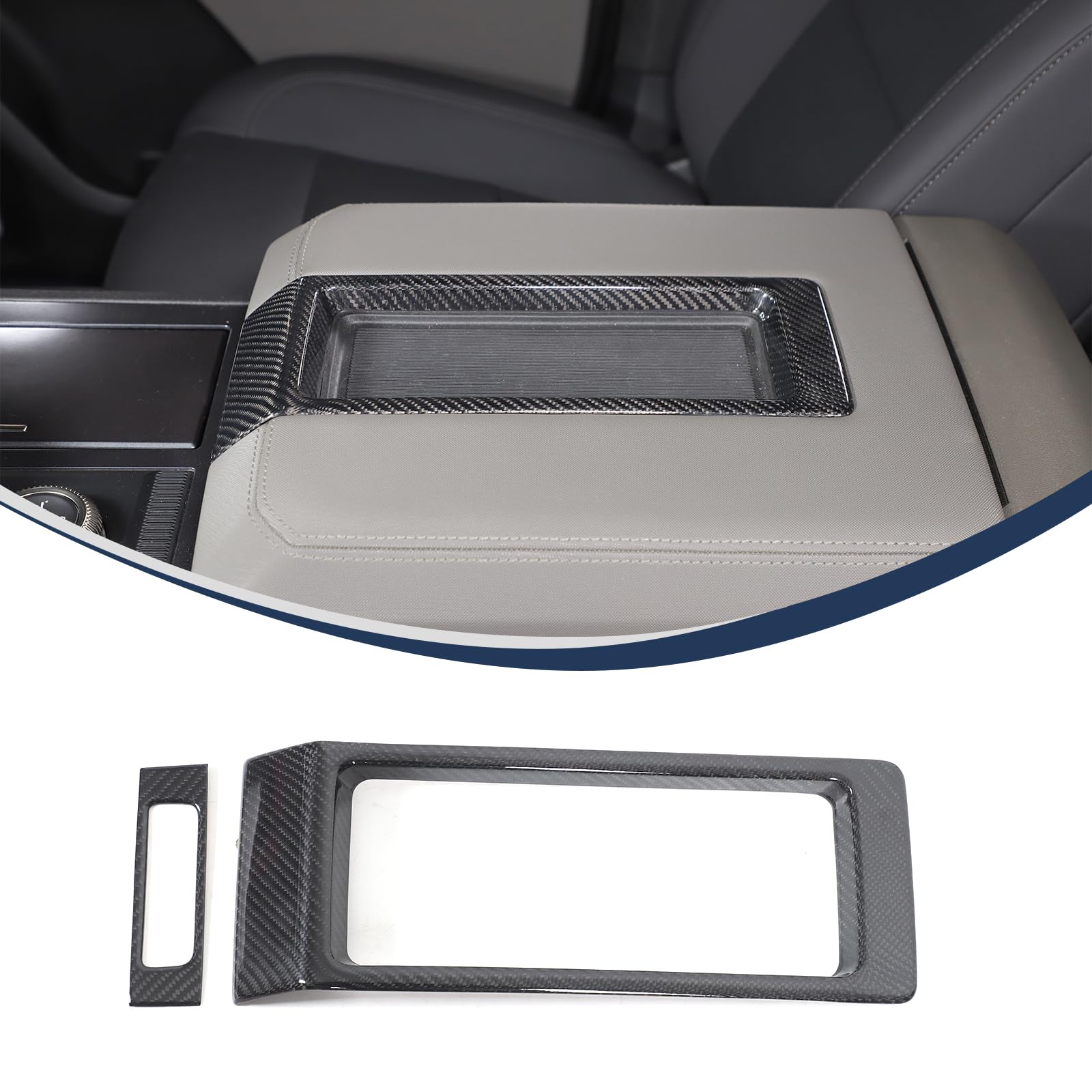 Aotumcer for 2024 2025+ Hummer EV SUV Central Control Gear Decoration Panel, Carbon Fiber Grain Center Console Cover Armrest Tray Trim Frame Upgrade UV Protected Luxurious Interior Trim