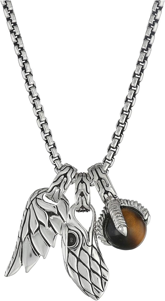 Legends Eagle Charm Necklace with Tiger Eye