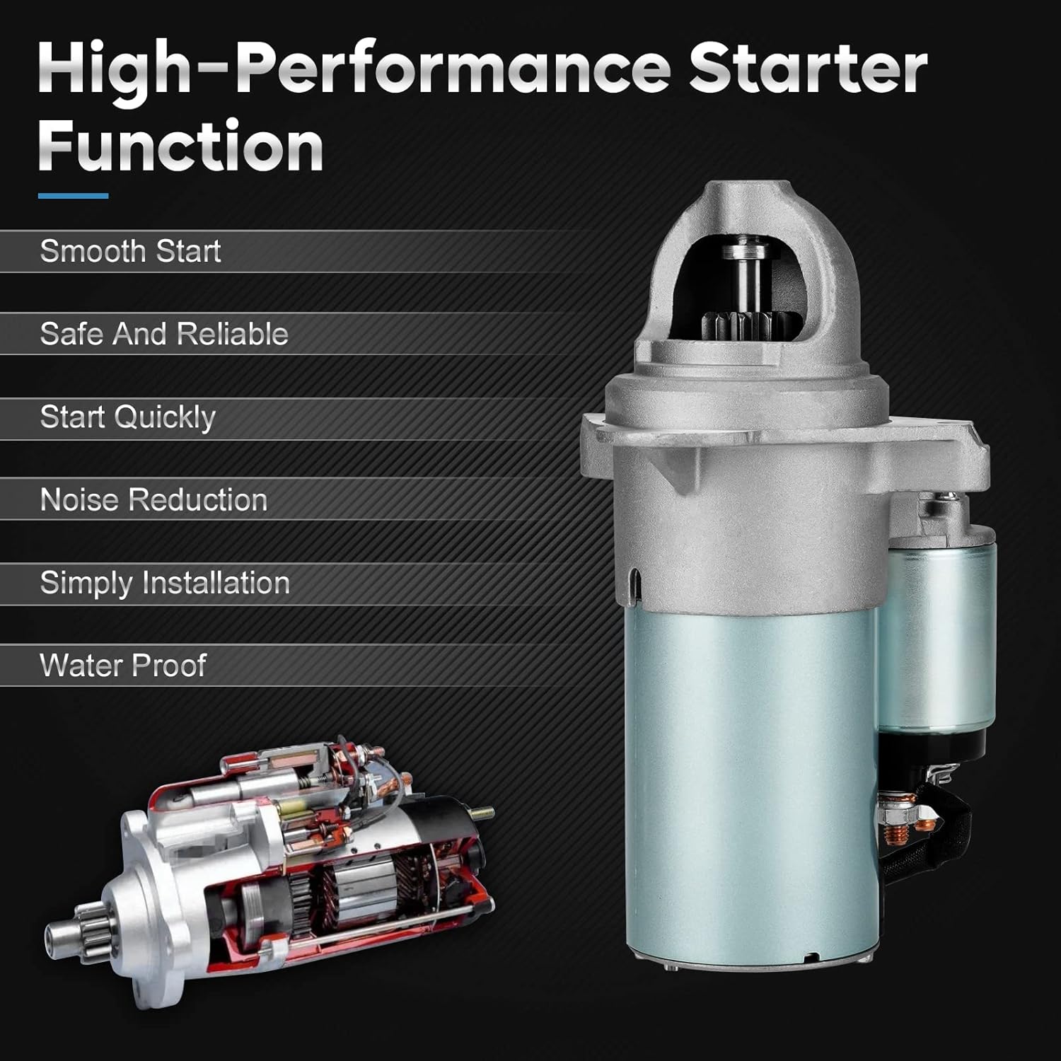 Starter for Colorado 2.8L 3.5L 2004-2006, Trailblazer 4.2L 2002-2005, GMC Canyon Envoy 2.8L 3.5L 4.2L 2002-2005, Olds Bravada 4.2L 02-04, Buick Rainier 04-05, Replaces for 323-1476 323-1482 SDR0271