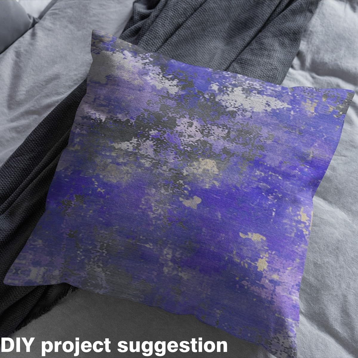 Erosebridal Watercolor Purple Grey Upholstery Fabric,Modern Abstract Art Decorative Fabric,Tie Dye Fabric by the Yard,Contemporary Aesthetic Outdoor Fabric for Quilting Sewing (Purple Grey,5 Yards)