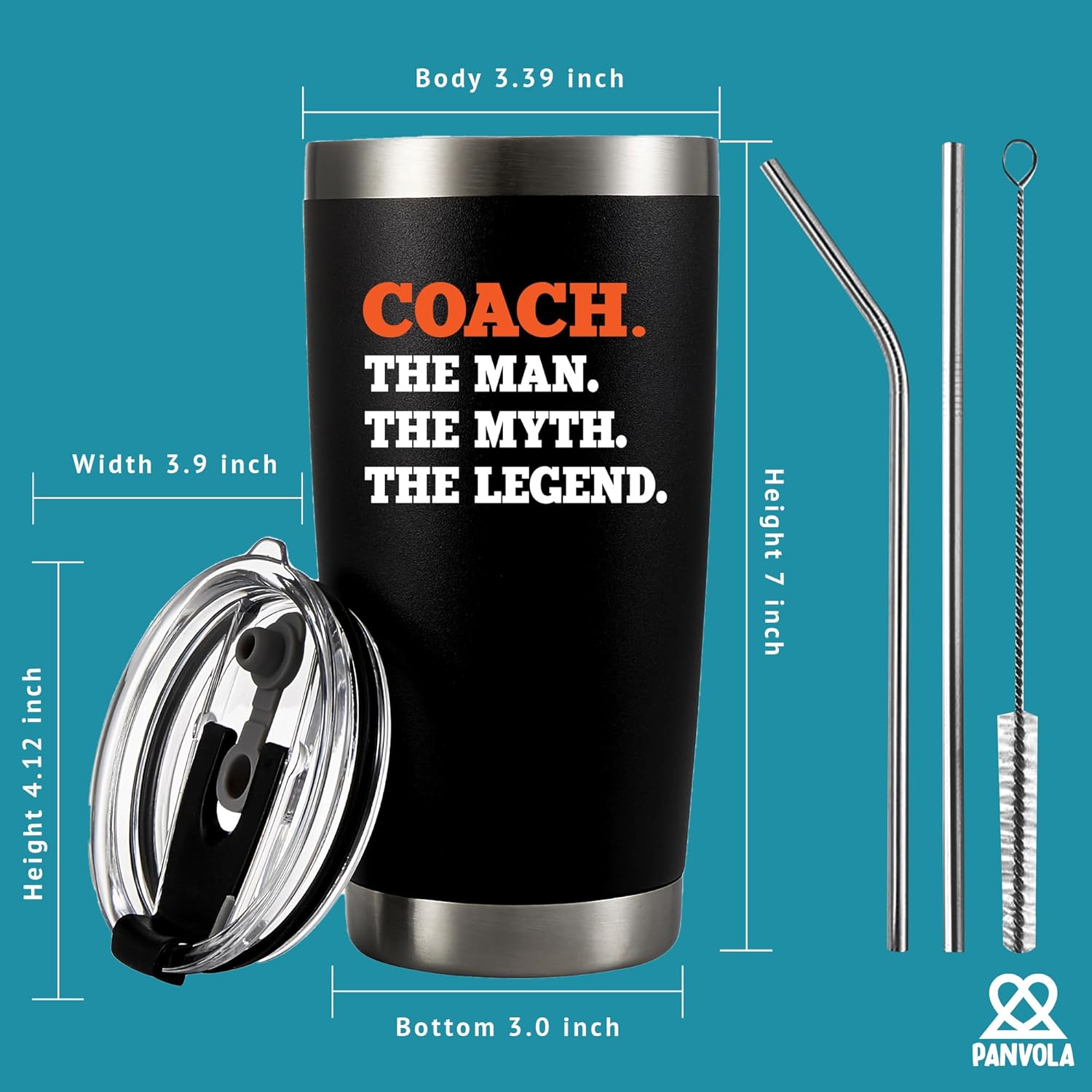 Panvola Coach The Man The Myth The Legend Coach Gifts Sports Soccer Football Baseball Basketball Gym Trainor Vacuum Insulated Tumbler (20 oz) - Image 8