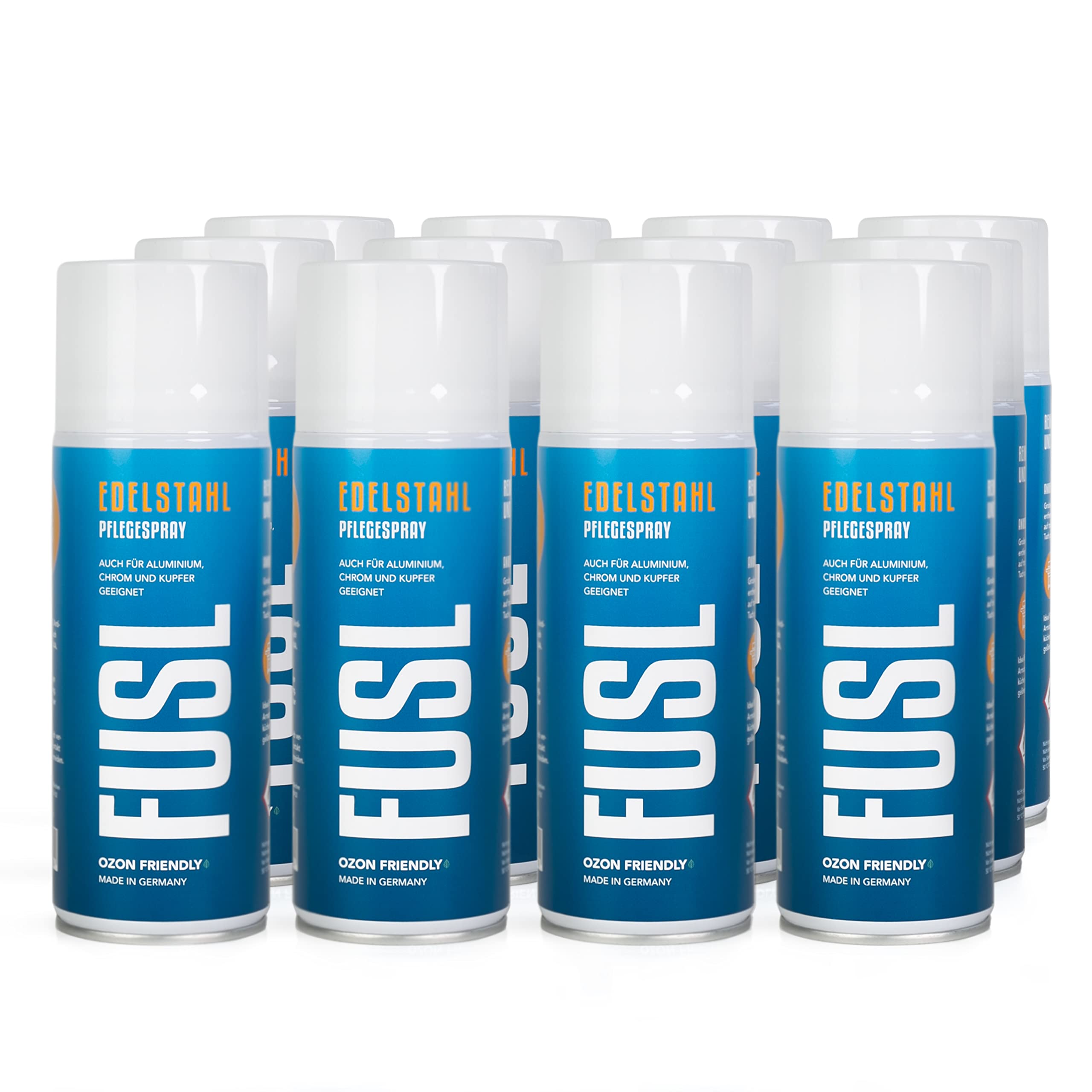 Edelstahl Pflegespray 12x 400ml, streifenfreie Reinigung, Pflege & Schutz von Edelstahl, Chrome, Aluminium - für Haushalt, Gastro, Küche, Grill - Ideal gegen Fingerabdrücke & Wasserflecken