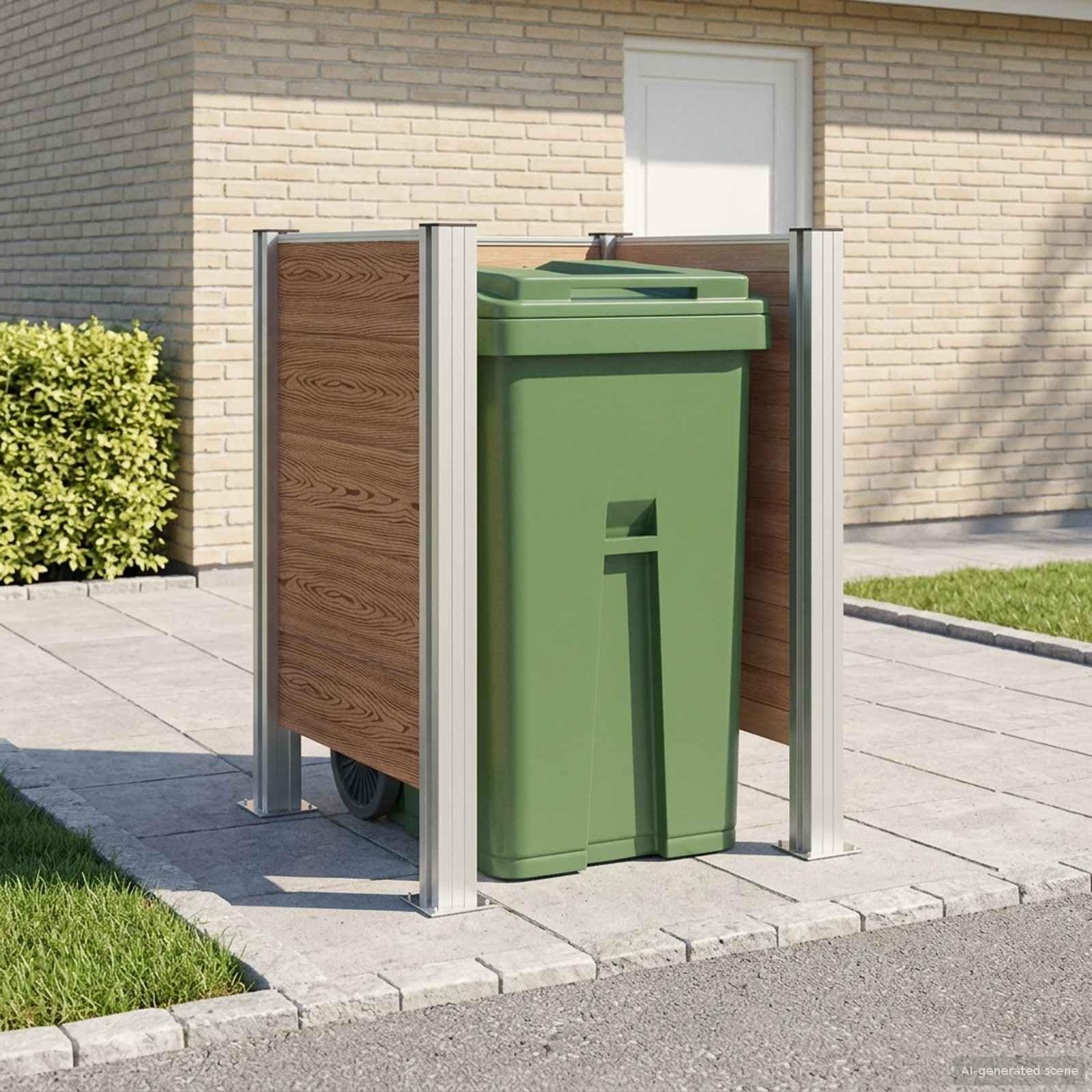 vidaXL Ogrodzenie na Kosz na Śmieci brązowy 85 x 85 x 115 cm