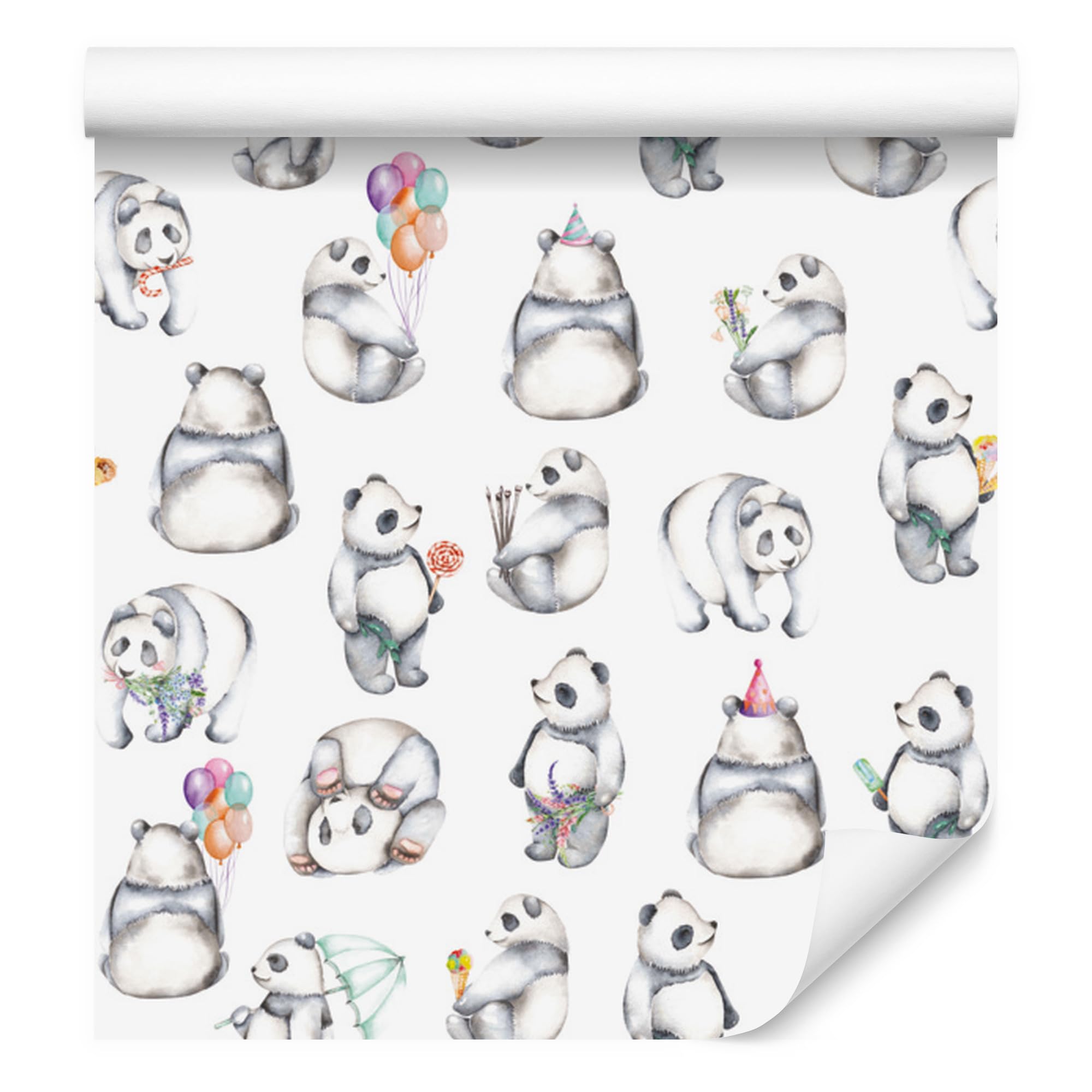 Vliestapete Glückliche Pandas 50 x 1000 cm