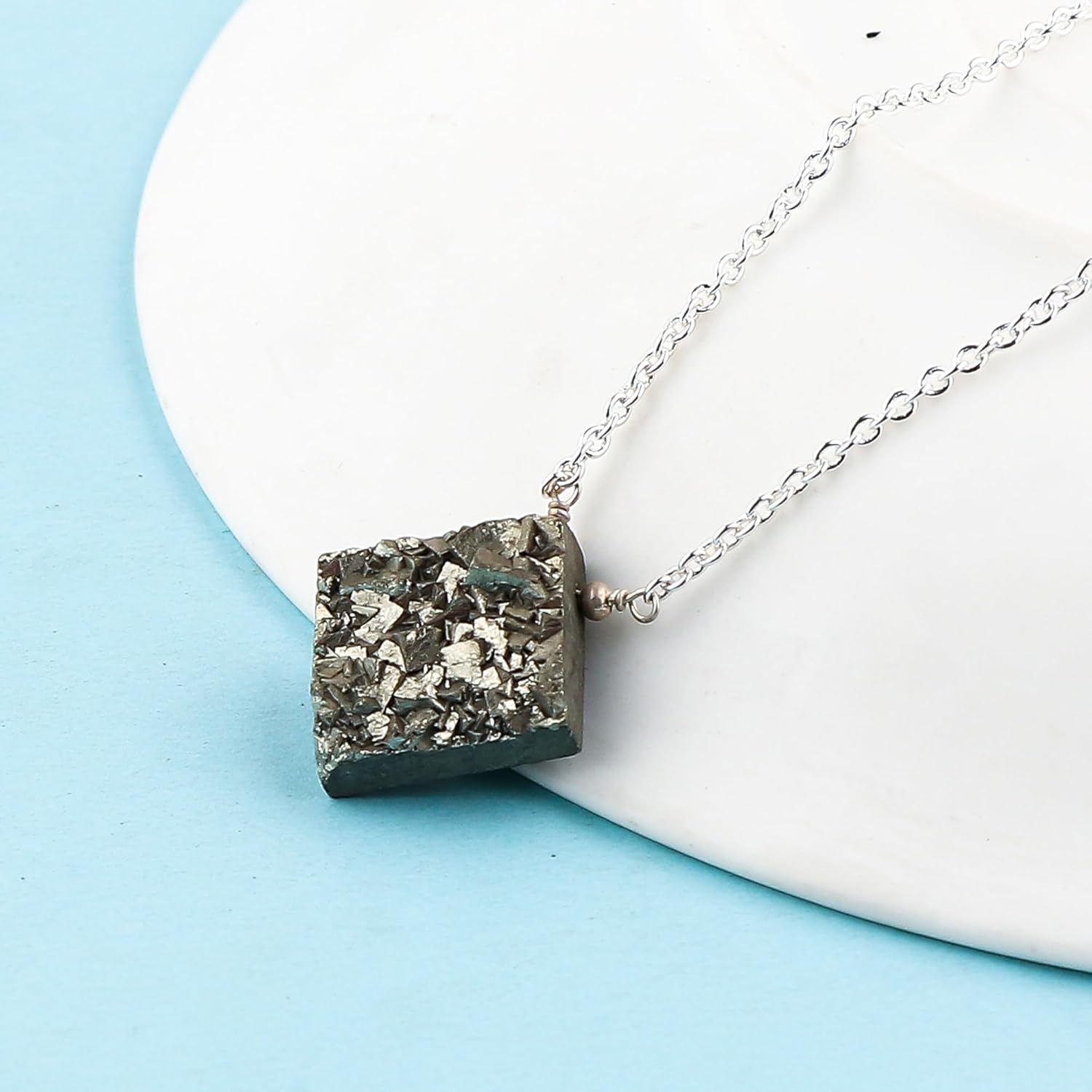 Natural K2 Jasper Gemstones Pendant Necklace Fancy Shape Crystals Necklace Handmade Jewelry Unique Fashion Jewelry For Women Adjustable Black Chain 18inch - Image 2