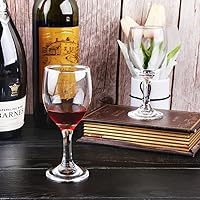 Vista 5 de ALTURA 14.2 cm 120ML 4 onzas - Juego de 12 copas de vino tinto pequeñas clásicas rojas. Vaso de vidrio blanco transparente sin plomo duradero