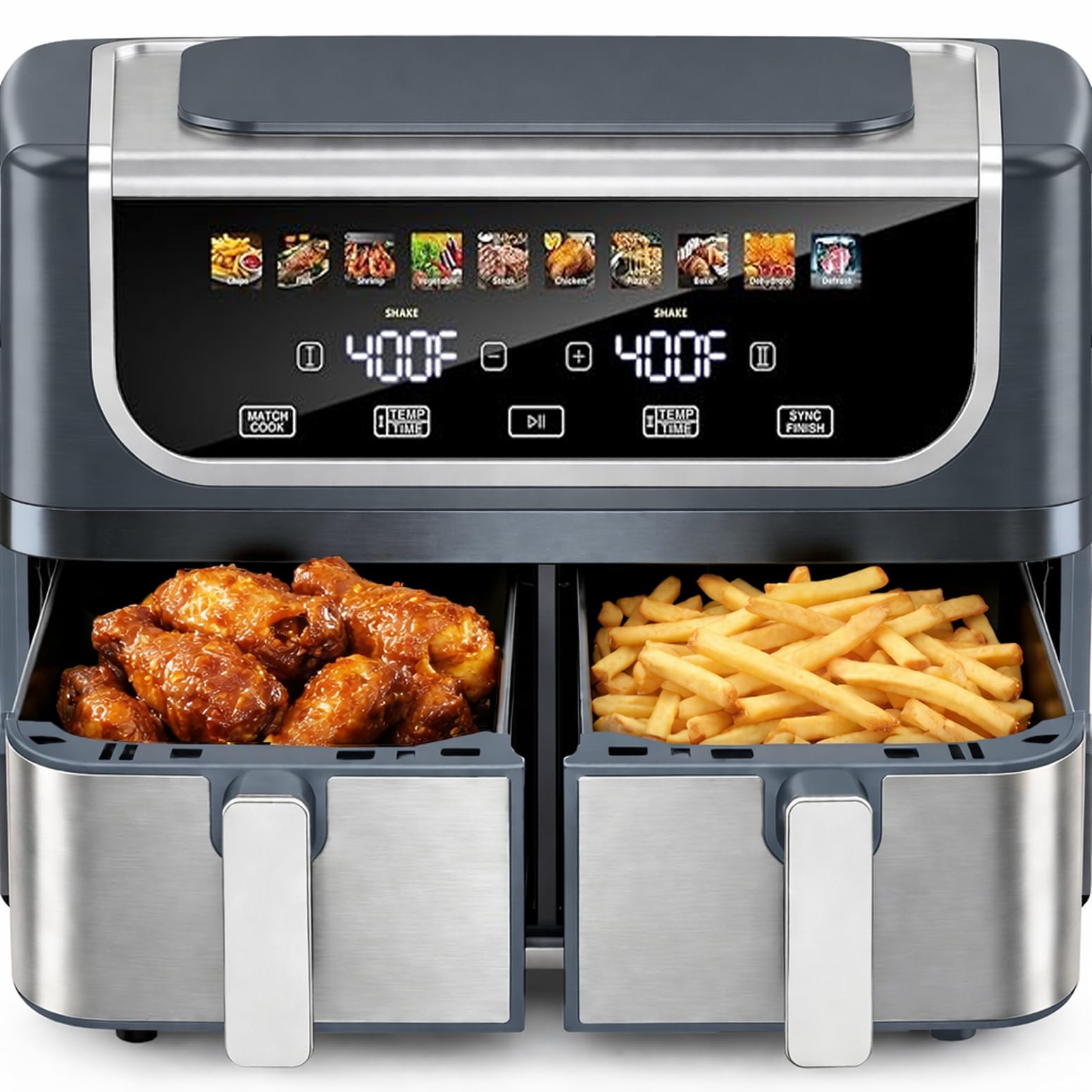 Simple Deluxe 9.5-Qt Dual Basket Air Fryer