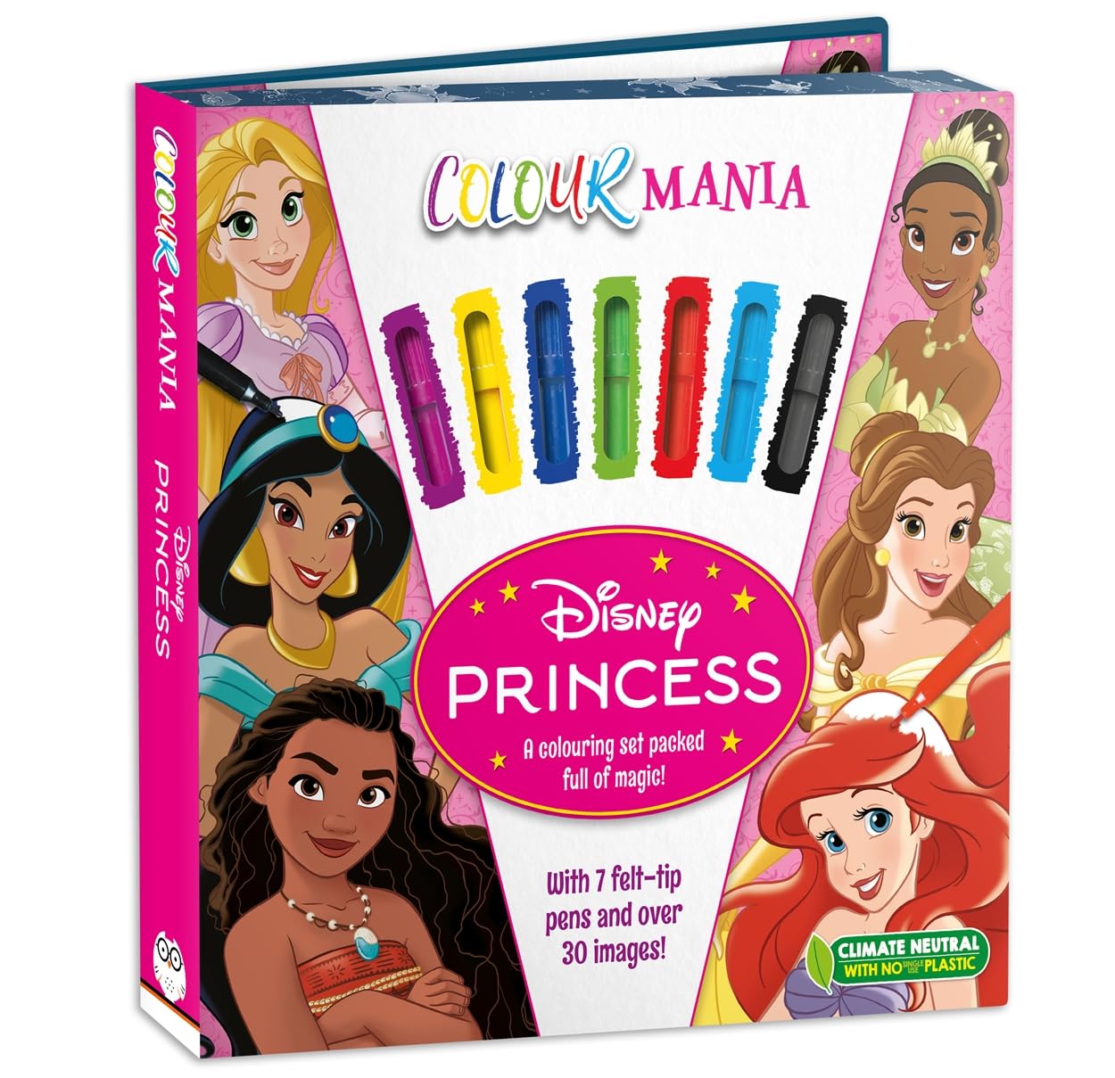 Disney Princess: Colourmania with 7 felt-tip pens - Ages 7-11 - Paperback