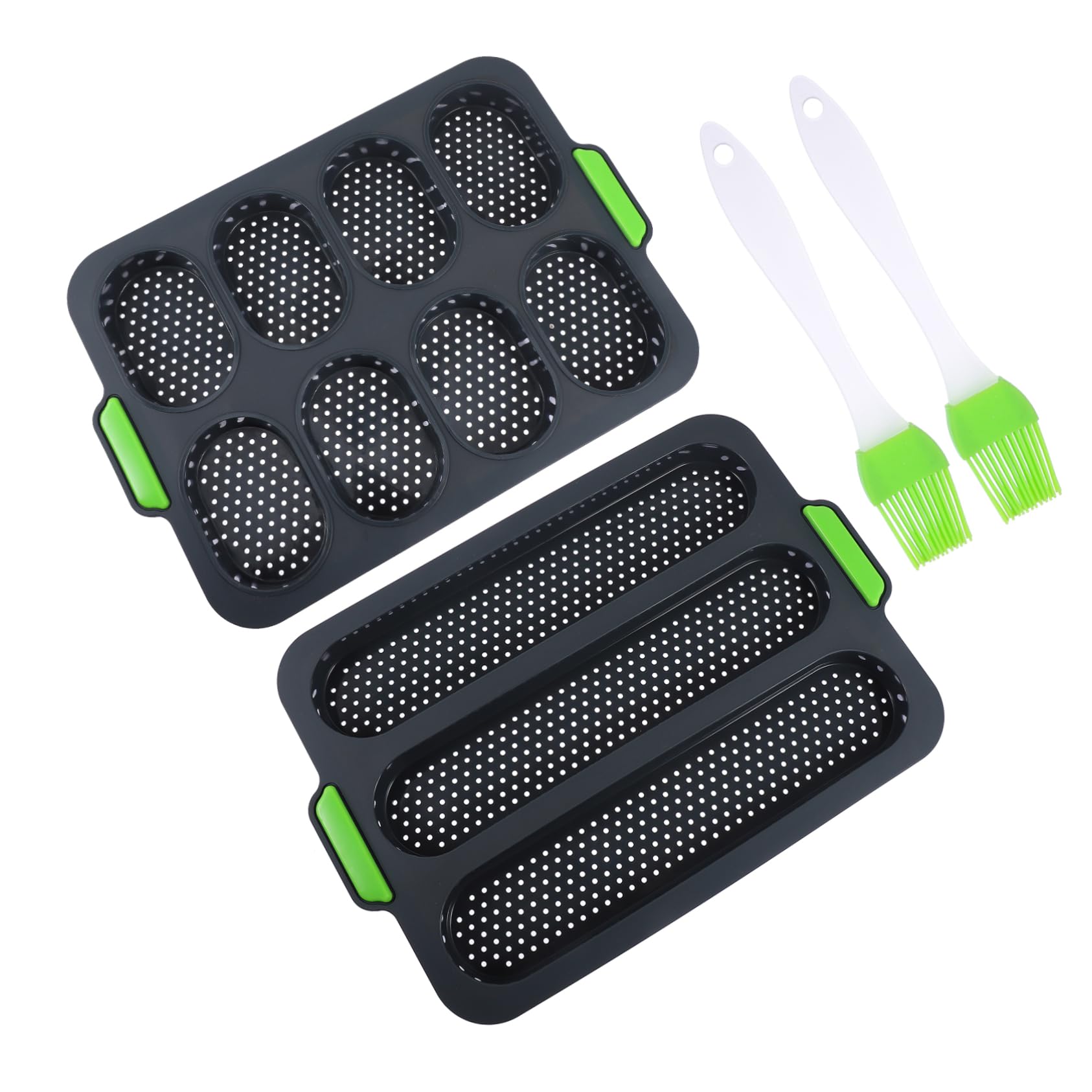 Molde de Silicona para Pan Francés Perforado, 1 Set Negro