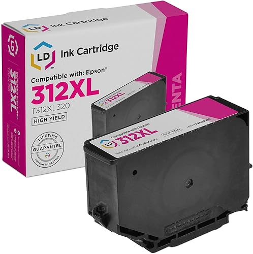 LD Productos Cartucho de tinta remanufacturado Reemplazo para Epson 312XL T312XL320 Alto Rendimiento (Magenta) Compatible con Epson Expression Photo