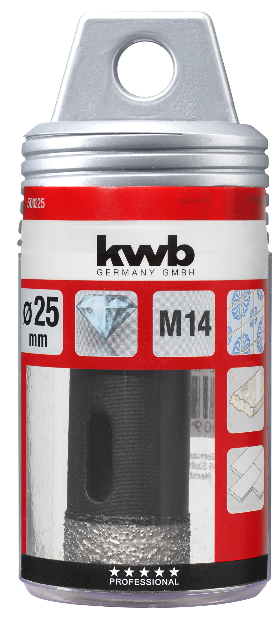 Corona diamante M14 húmedo 25mm para corte de porcelánico