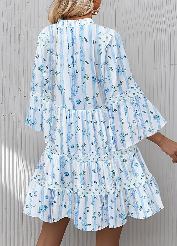 Opemiby Womens Summer Dresses 2026 Flowy Babydoll Boho Beach Mini Dress by Opemiby - Used condition - US$35.10