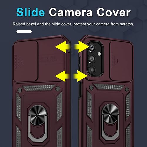 Miniatura 3 de Funda para Samsung Galaxy A14 5G integrada, cubierta deslizante para lente de cámara y protector de pantalla, resistente a prueba de golpes, funda