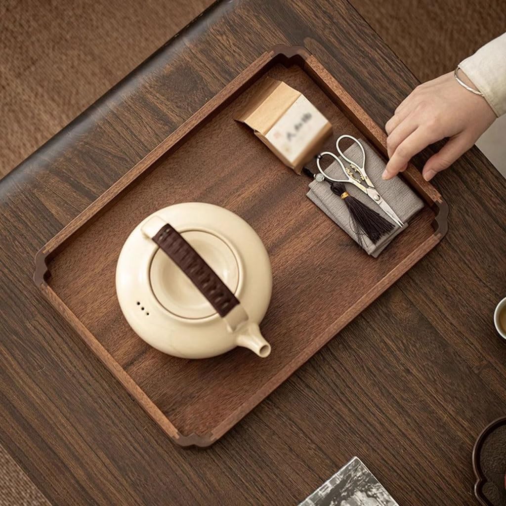 Nastya Bandeja Decorativa Moderna Bandeja De Té De Madera Maciza Sencilla For El Hogar, Bandeja De Frutas For Sala De Estar, Bandeja For Refrigerios, Café Y Postres Bandejas para Servir