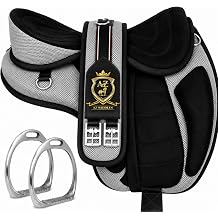 Lightweight Endurance Horse Saddle Set with Girth & Stirrups for for Trail Riding, Training & Daily Riding