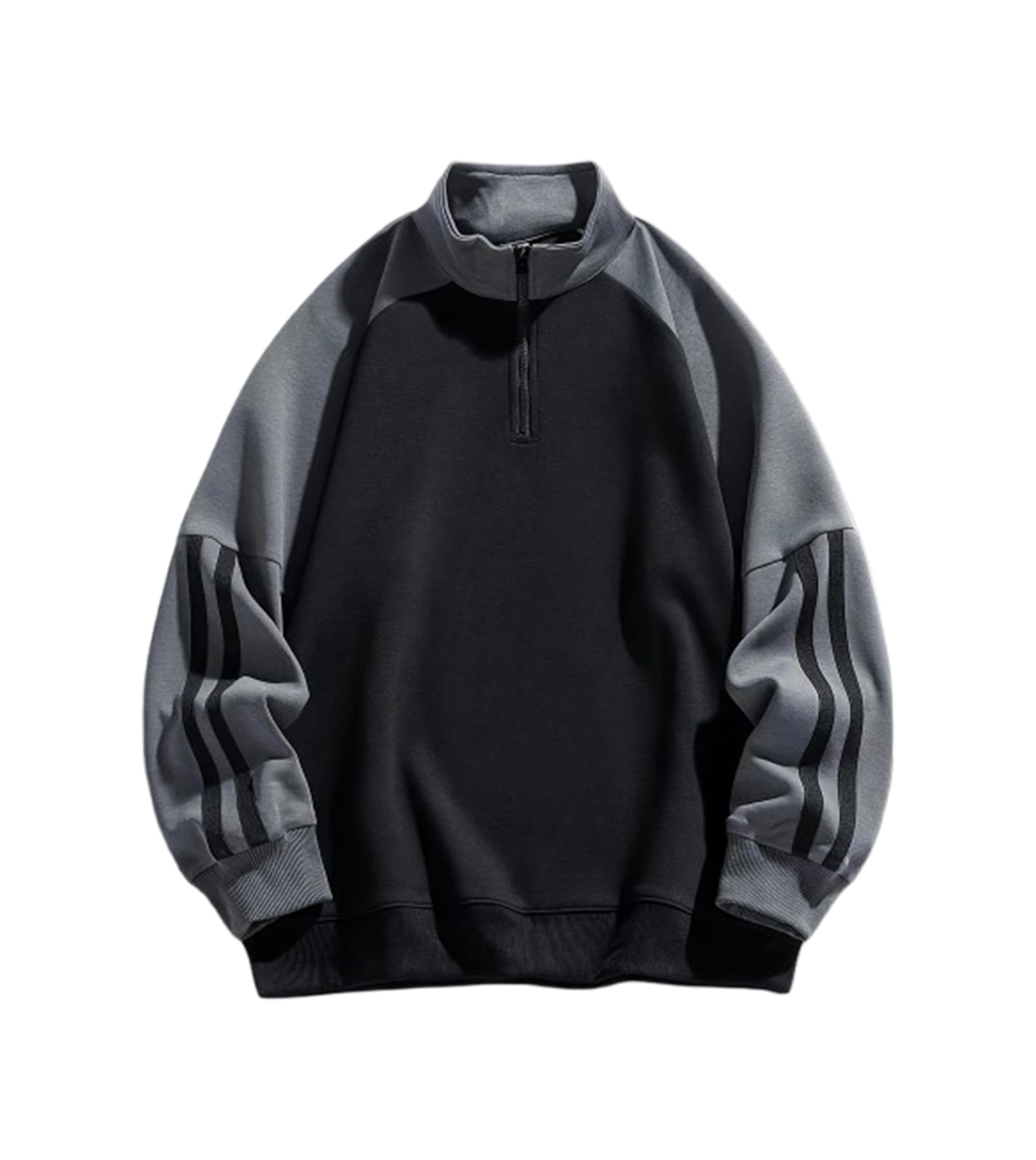 Trillion Half Zipper Solid Sweatshirt for Men (Regular Fit Polyester Blend)-picture-10