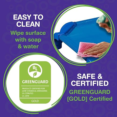 Miniatura 6 de Sprogs Cunas de guardería apilables de tamaño estándar resistentes para niños y niños pequeños, cunas de preescolar para apilamiento en el aula para