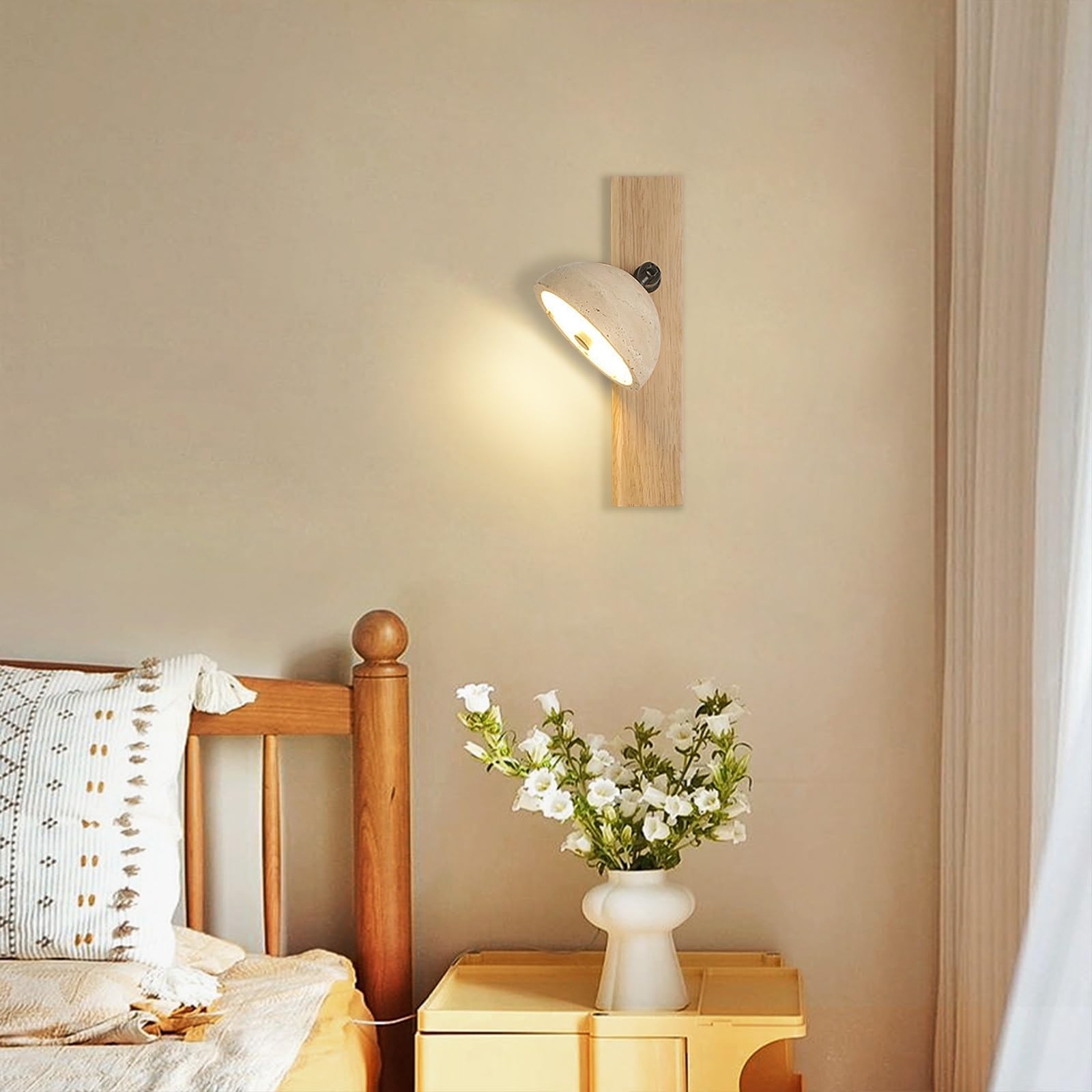 Lampada da Parete a LED con Interruttore, Applique da Comodino, faretto a Incasso, Applique Regolabili per Camera da Letto, Soggiorno, Hotel