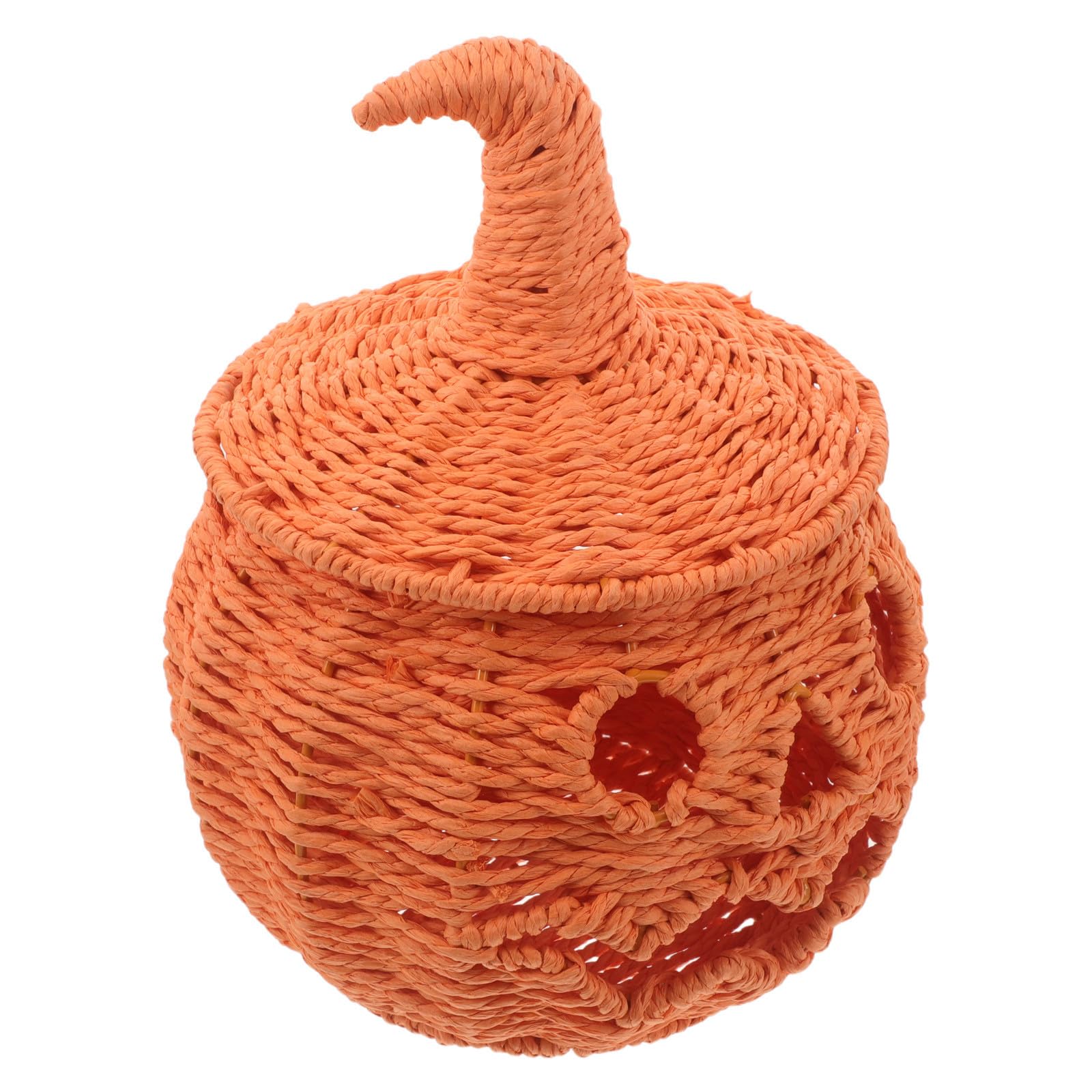 Sosoport Gewebte Kürbislampe mit Hexenhutdeckel, Papier Metall, Halloween