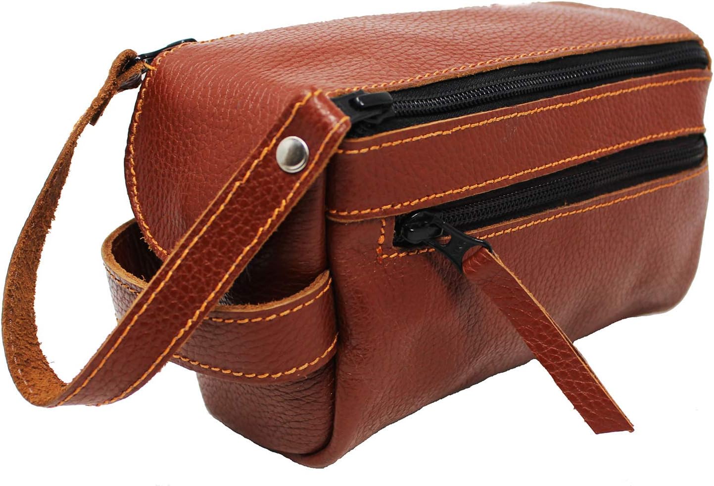 CHALLENGER Leather Men Women Travel Toiletry Organizer Shaving Dopp Kit Bag Purse 18AA08TN