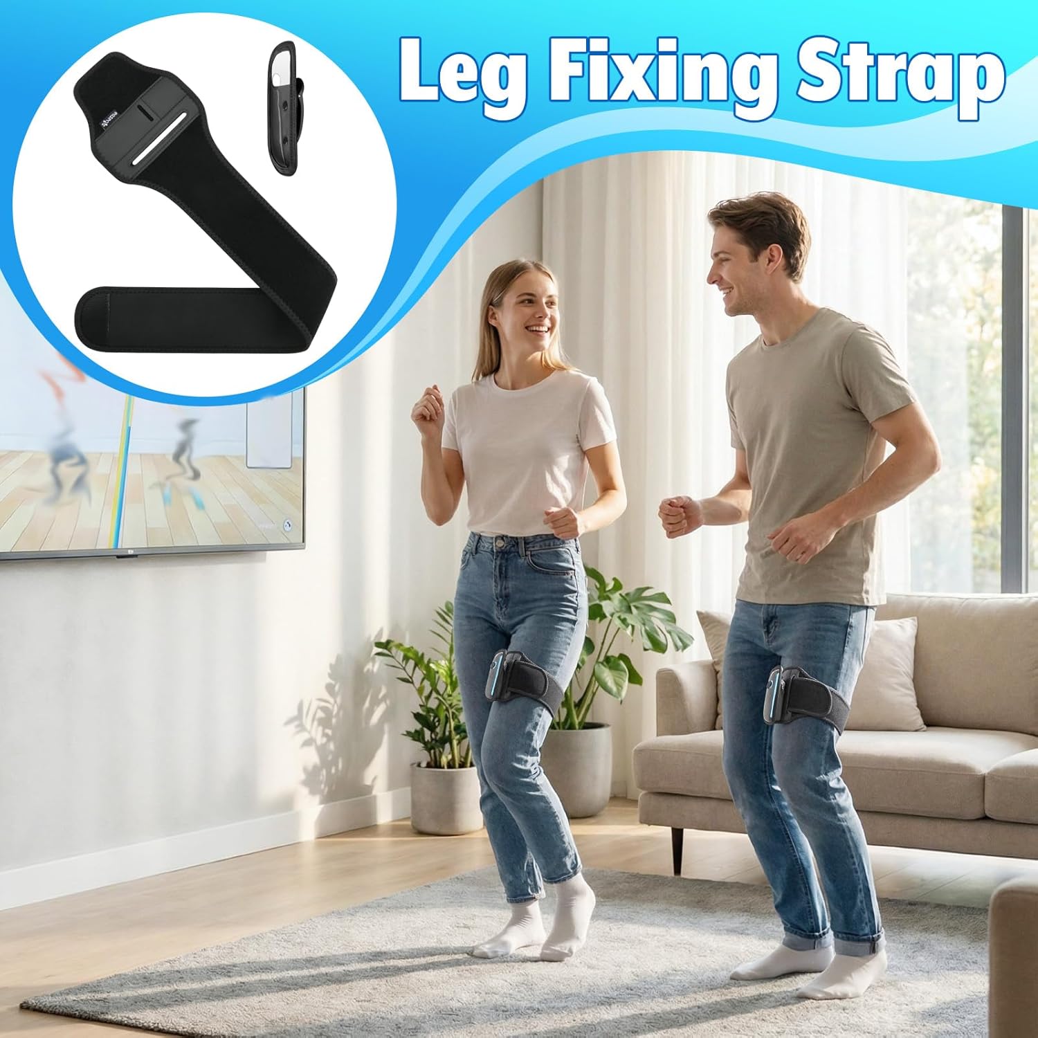 Easecos Controller Leg Band Leg Strap Compatible with Switch 2 Controller for JoyCon, Adjustable Leg Straps for Playing Sports Soccer Ring Game Accessories - Image 6