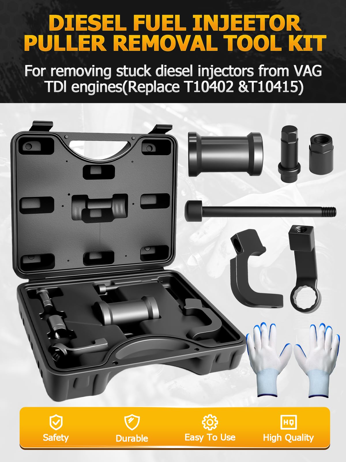 Extractor de inyectores diésel compatible con VW Diesel para motor VAG 1.2, 1.6, 2.0 TDi, T10402, T10415
