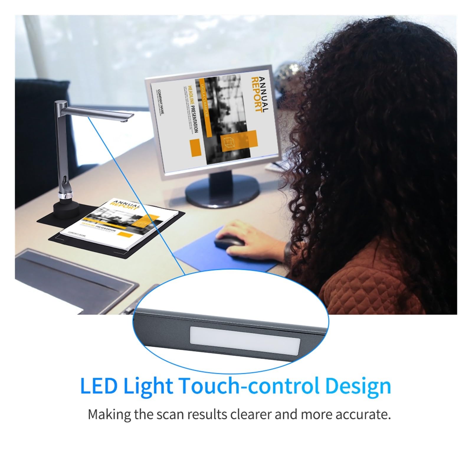 Skaner kamery dokumentacyjnej USB F60A, kamera HD 5 MP w formacie A4 z oświetleniem LED Oprogramowanie do nauczania dla nauczycieli w klasie do nauczania online dla Home Office