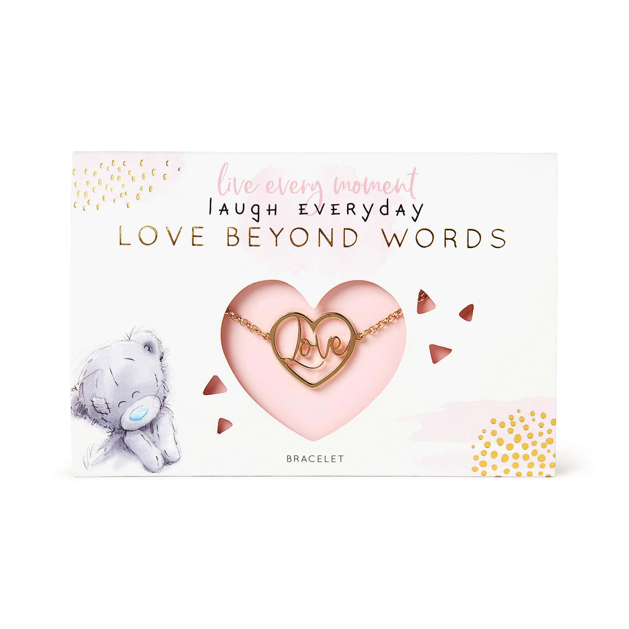 Me to You Love Heart Bracelet, Gold, One Size, AGJ01024