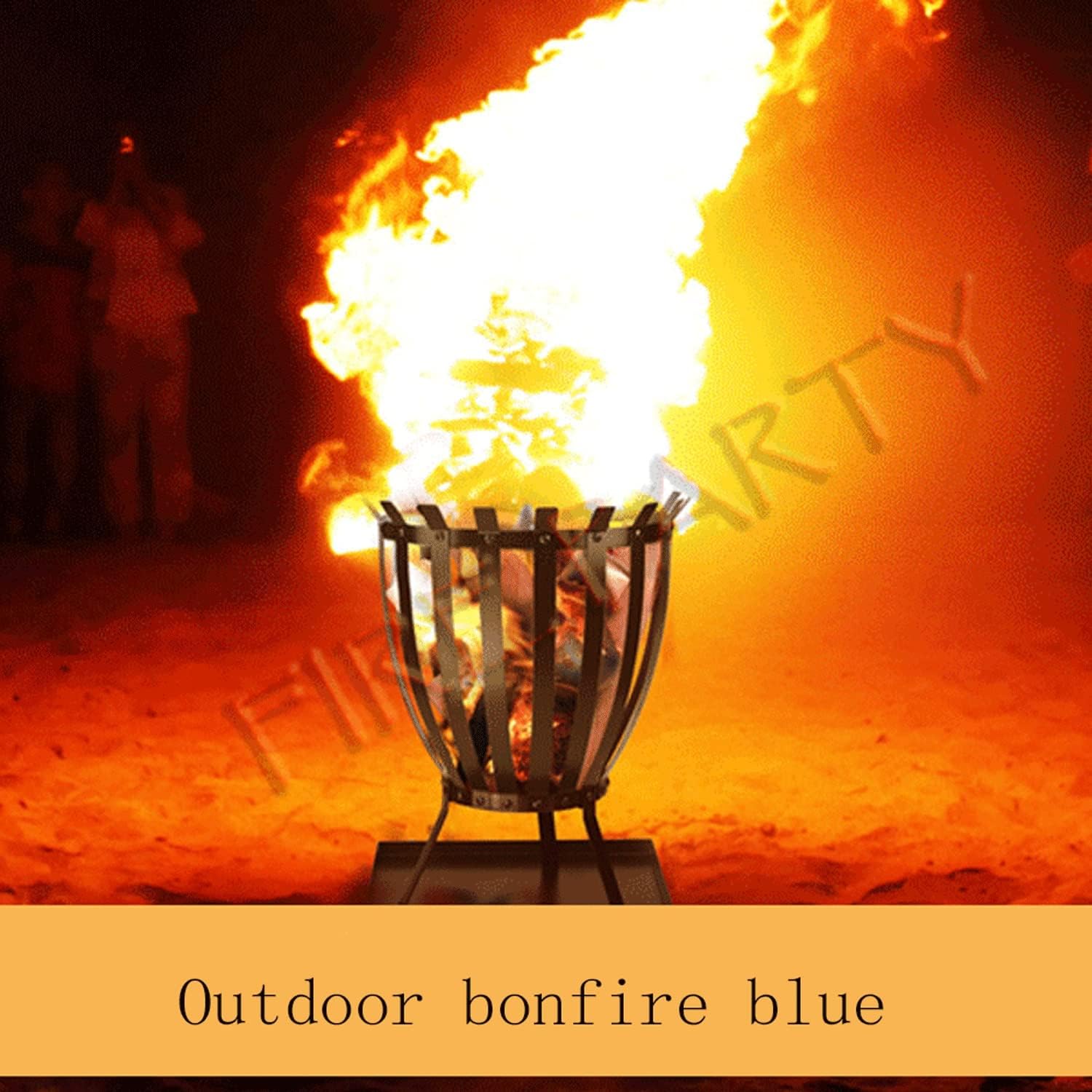 Steel Brazier Outdoor Garden Patio Heater Fire Burning Burner Basket, Round，Openwork fire Pit，18 inches Wide by 24 inches high