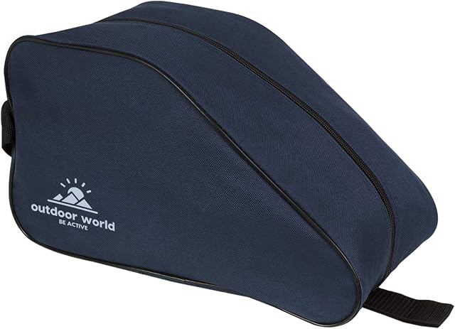 Outdoor World Premium Boot Bag - Water-Resistant Wide Zip Opening Unisex - Shoe Storage Bag for Hiking, Walking, Football, Rugby, Golf Gym Shoes - Suitable for Adults, Children, Men, Women (Navy)