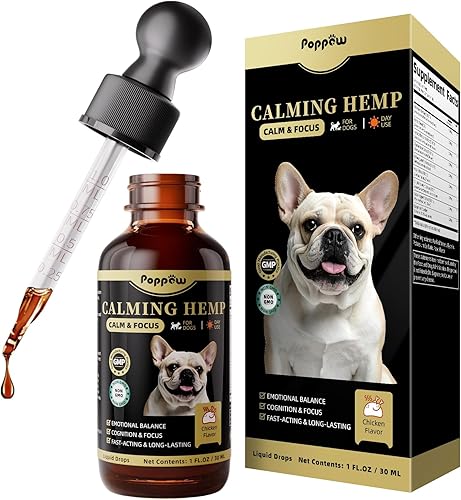 Dog Calming & Melatonin Drops, Day & Night Calm Support Set, Anxiety & Stress Support Calming Treat, Enhance Calmness & Sleep for Separation, Travel, Fireworks & Thunder, Bacon Flavor, 2 FL.Oz